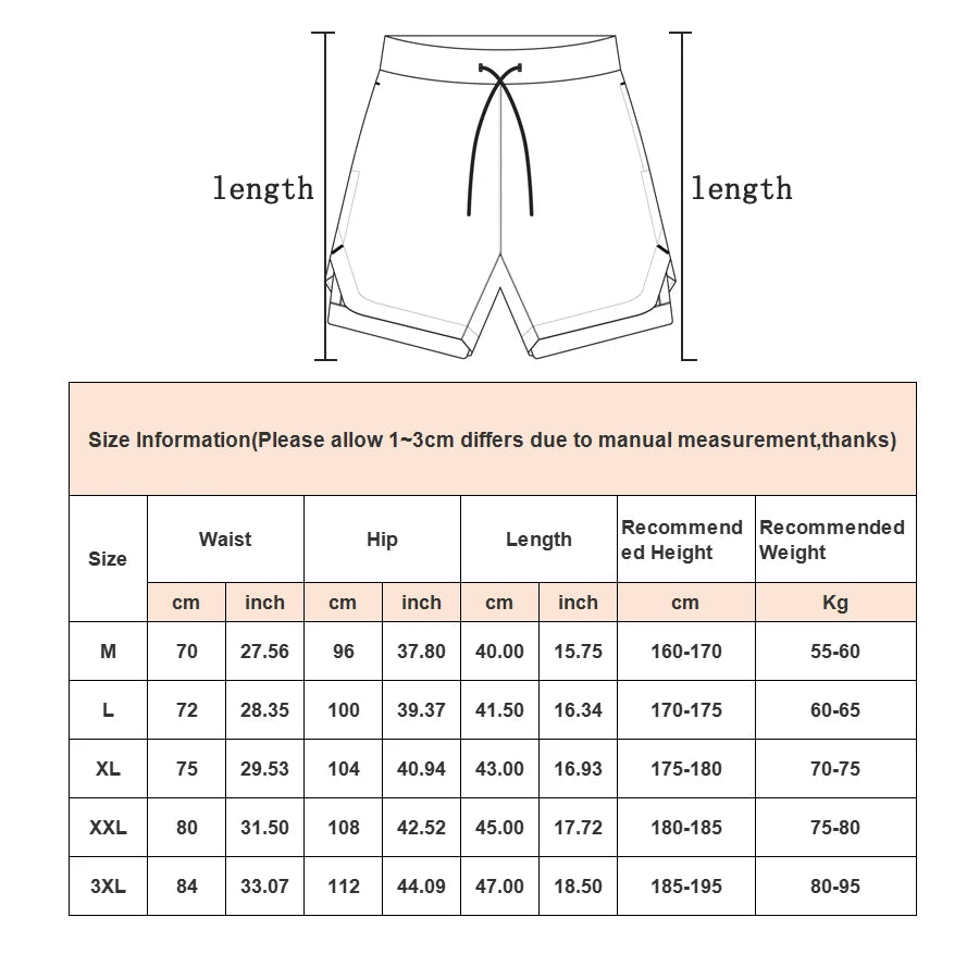 Men's Two Layer Performance Running Shorts with Quick Dry Fabric and Athletic Comfort