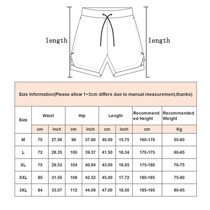 Men's Two Layer Performance Running Shorts with Quick Dry Fabric and Athletic Comfort