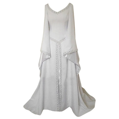 Elegant Medieval Inspired Gothic Maxi Dress with Fantasy Alternative Style