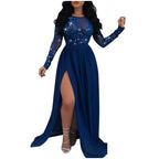 Cutout Detail Maxi Dress With Full Skirt And Side Slit