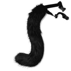 Complete Black and White Fox Maid Cosplay Set with Plush Paws, Tail, and Ear Headband