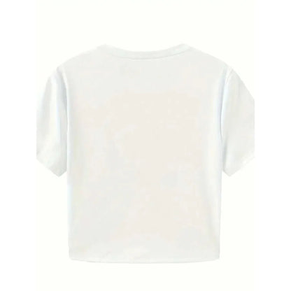 Western Inspired Graphic Crop Tee with Fitted Baby Tee Streetwear Style