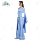 Women's Renaissance-Inspired Maxi Dress with Flowing Bell Sleeves and Empire Waist Design