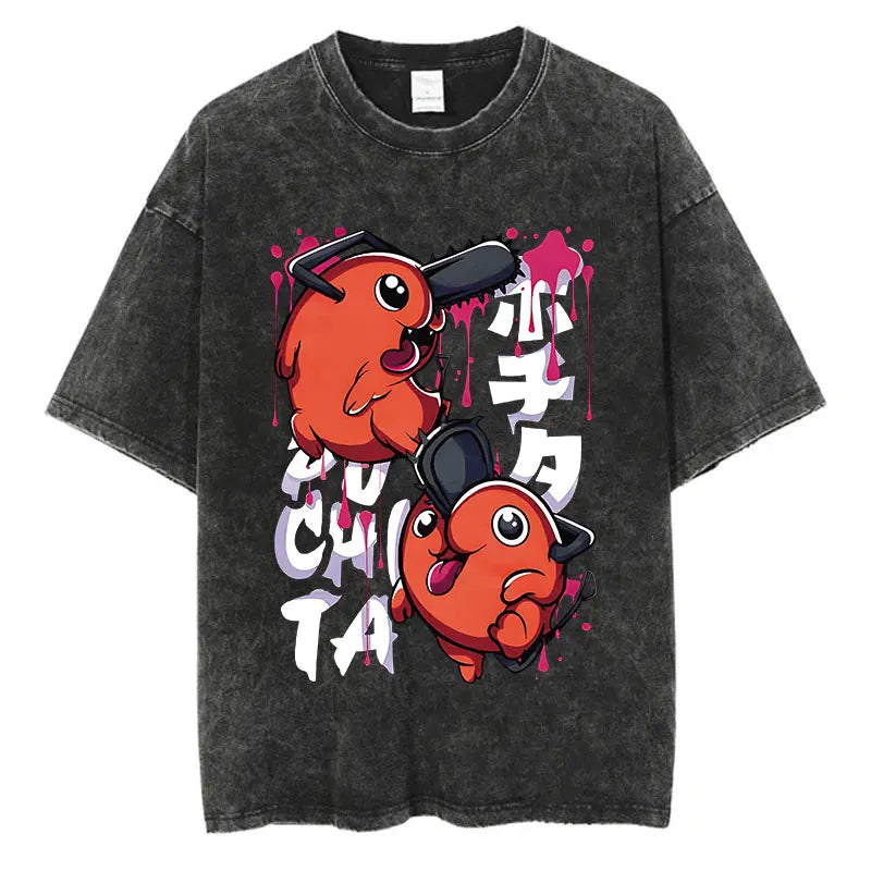 Kawaii Anime Chaos Graphic Oversized Vintage Streetwear Cotton T-Shirt