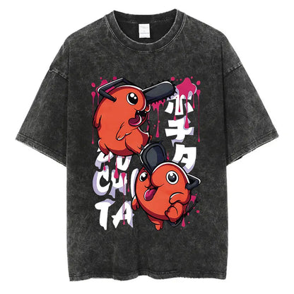 Kawaii Anime Chaos Graphic Oversized Vintage Streetwear Cotton T-Shirt