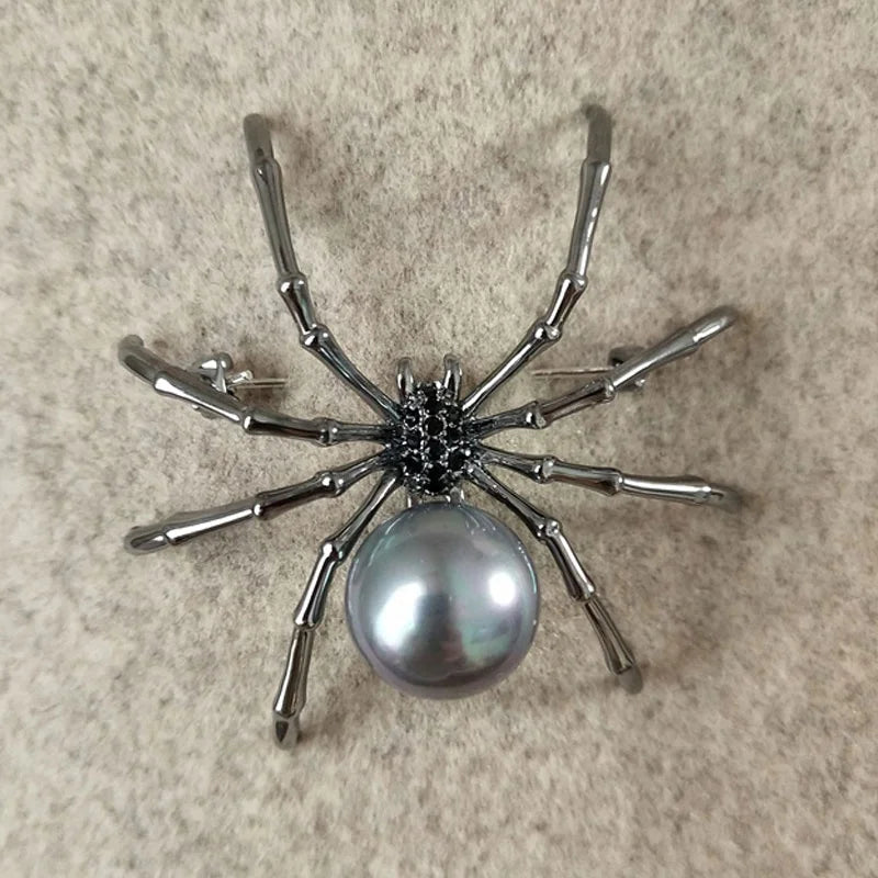 Alternative Statement Spider Brooch Pin with Modern Artistic Insect Design
