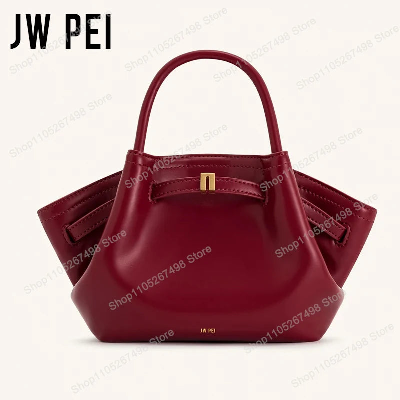 Minimalist Split Leather Hobo Tote Bag with Top Handle Everyday Work Design