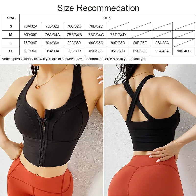 Structured Front-Zip High-Impact Sports Bra with Racerback Support