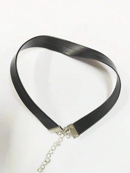 Minimalist Velvet Gothic Choker Necklace With Sleek Punk Inspired Alternative Fashion Design