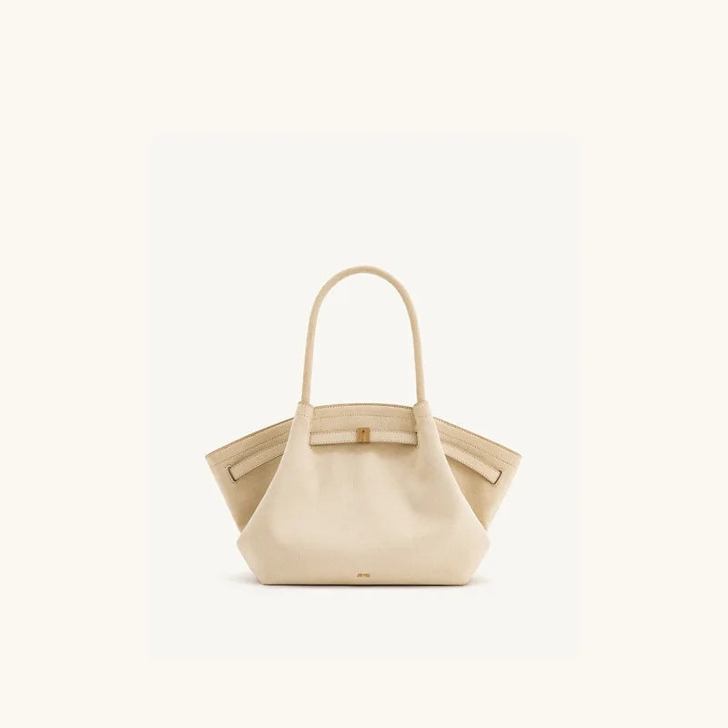 Structured Dumpling Tote Bag with Top Handle Large Capacity Design