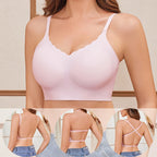 Scalloped-Edge Seamless V-Neck Bralette in Versatile Solid Neutrals
