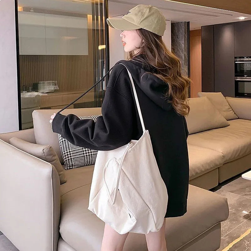 Women's Oversized Zip-Up Hoodie with Minimal Typography Casual Streetwear Layering Style