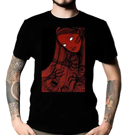 Dark Manga Illustration Oversized Anime Streetwear Graphic T-Shirt for Everyday Styling