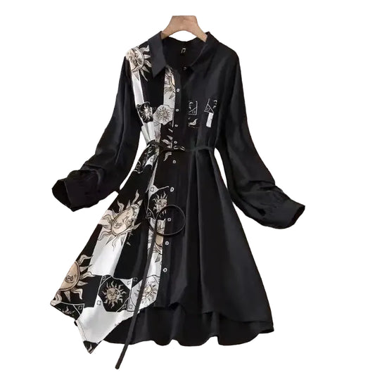 Vintage Gothic Kimono Dress with Dark Alternative Streetwear Aesthetic