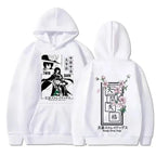 Dark Anime Streetwear Hoodie with Manga-Inspired Floral Panel Artwork