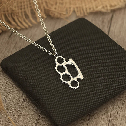 Vintage Knuckle Pendant Necklace for Punk Gothic and Alternative Streetwear Looks