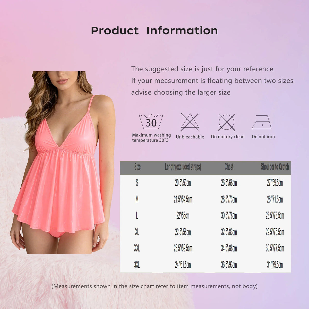 Glossy Pink Flared Babydoll Dress and Matching Briefs Set