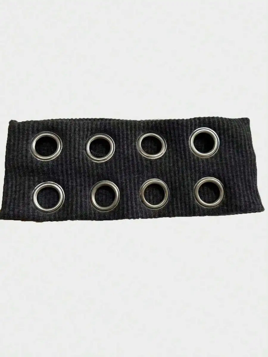 Grommet Detail Headband Punk Alternative Streetwear Hair Accessory
