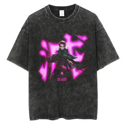 Retro Chaos Anime Graphic Oversized Vintage Streetwear Cotton T-Shirt