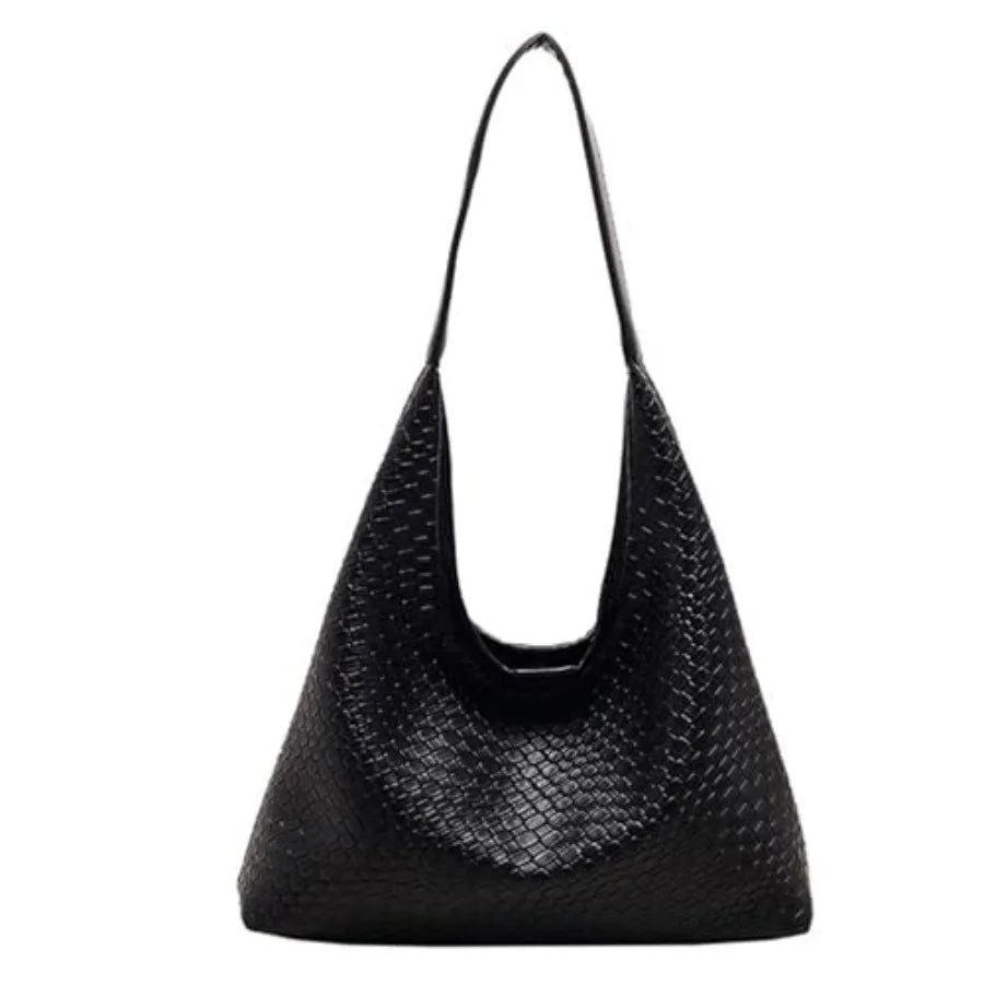 Woven Texture Vegan Leather Hobo Tote Bag with Large Capacity Design