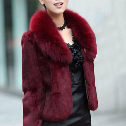 Women's Plush Faux Fur Jacket Soft Luxe Winter Casual Statement Outerwear