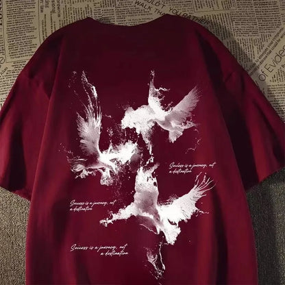 Minimal Graphic Streetwear Cotton Blend T-Shirt With Modern Casual Style