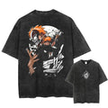 Dark Manga Warrior Oversized Vintage Washed Streetwear Graphic T-Shirt