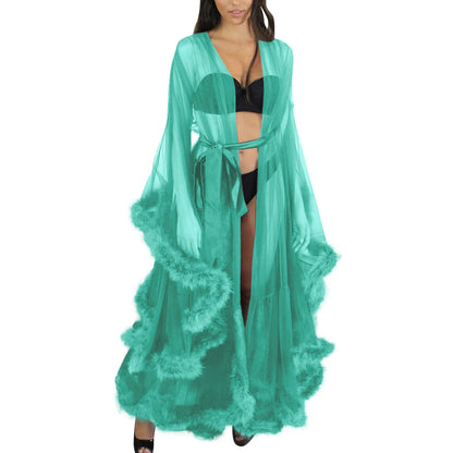 Sheer Layered Gothic Robe Style Alternative Fashion Dress Set