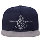 Minimalist Embroidered Snapback Cap Adjustable Flat Brim Casual Streetwear Fashion Hat