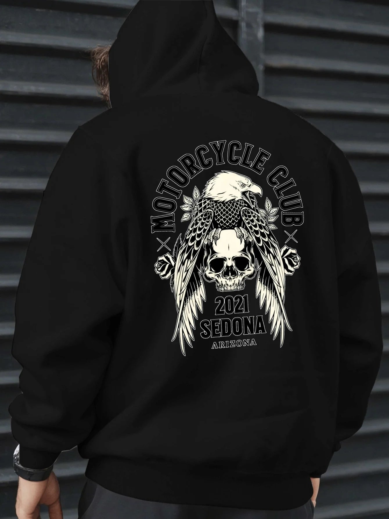 Anime-Inspired Gothic Skull Hoodie With Oversized Streetwear Fit