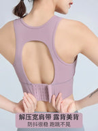 High-Support Plus-Size Sports Bra with Open Keyhole Back and Wide Band