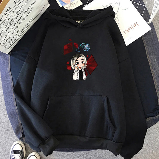 Kawaii Anime Oversized Hoodie with Manga-Inspired Character Artwork