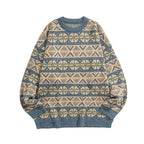 Men's Vintage Inspired Pattern Knit Relaxed Streetwear Sweater Pullover