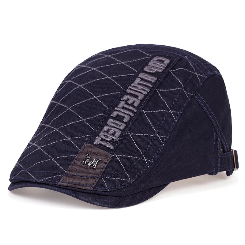 Classic Cotton Ivy Flat Cap Quilted Pattern Casual Vintage Streetwear Beret Hat