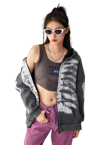 Women's Oversized Zip-Up Streetwear Hoodie with Relaxed Fit for Everyday Casual Layering