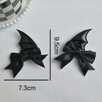 Devil Horn Bow Hair Clip Set Gothic Alternative Statement Accessories