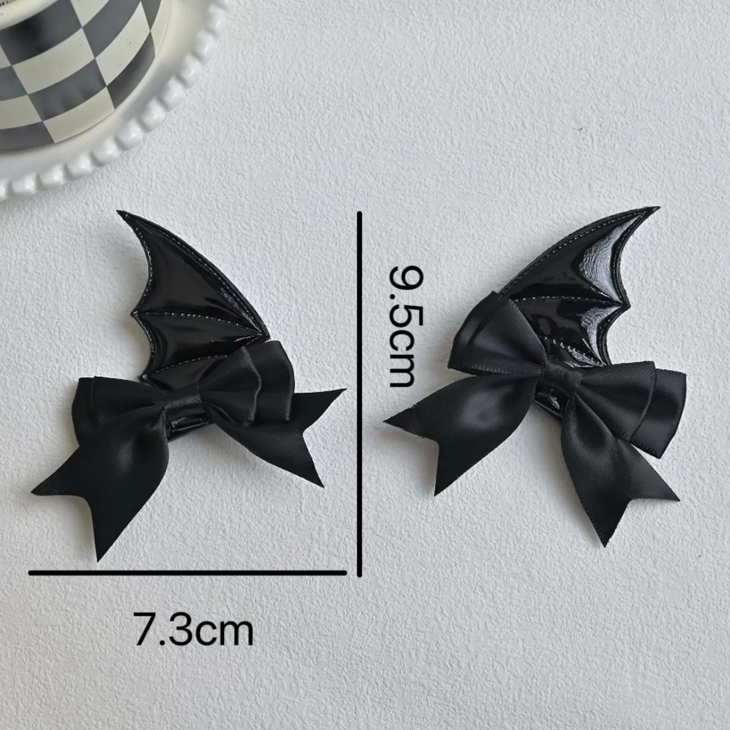 Devil Horn Bow Hair Clip Set Gothic Alternative Statement Accessories