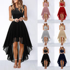 Elegant High-Low Gothic Dress with Anime-Inspired Evening Fashion Style