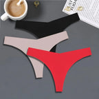 Seamless V-Waist Thong Panties Three-Pack with Smooth Athletic Finish