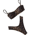 Classic Leopard Print Scoop Neck Bikini Set with High-Cut Silhouette