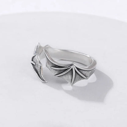 Vintage Wing Open Ring for Gothic Punk and Alternative Fashion Looks