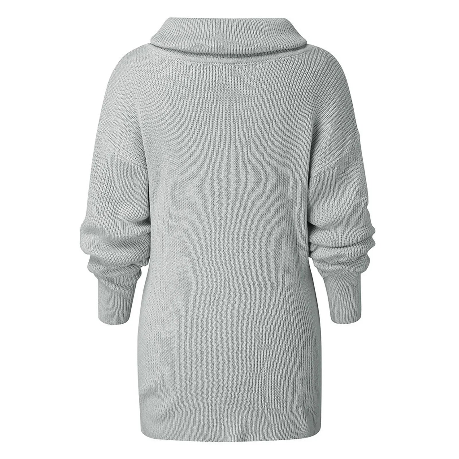 Women's Oversized Turtleneck Drop Shoulder Relaxed Knit Streetwear Sweater