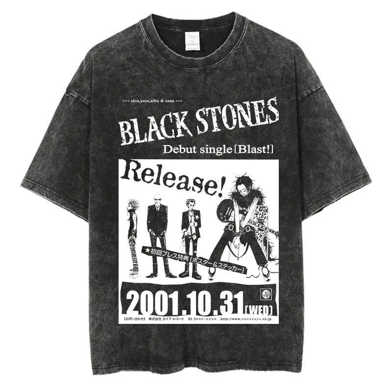 Anime Goth Concert Poster Inspired Oversized Vintage Streetwear Shirt