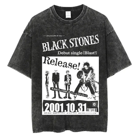 Anime Goth Concert Poster Inspired Oversized Vintage Streetwear Shirt