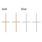Oversized Cross Drop Earrings for Gothic Punk and Alternative Fashion Looks