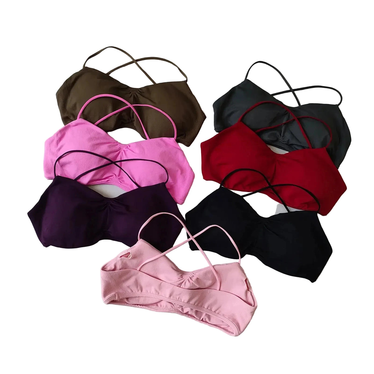Minimalist Criss-Cross Strap Sling Bralette in Assorted Colors