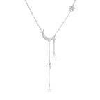 Celestial Moon and Star Drop Necklace for Dark Feminine Styling