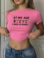 Women's Graphic Crop Top for Casual Everyday Streetwear Modern Statement Fashion Style