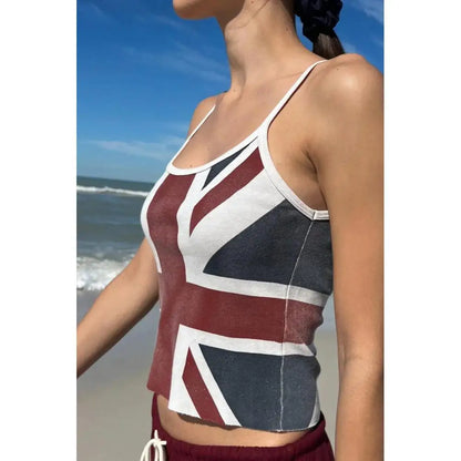 Graphic Print Slim Fit Tank Top with Stretch Fabric Contemporary Streetwear Style