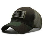 Unisex Mesh Baseball Cap with Camouflage Pattern and Embroidered Patch for Outdoor Adventures